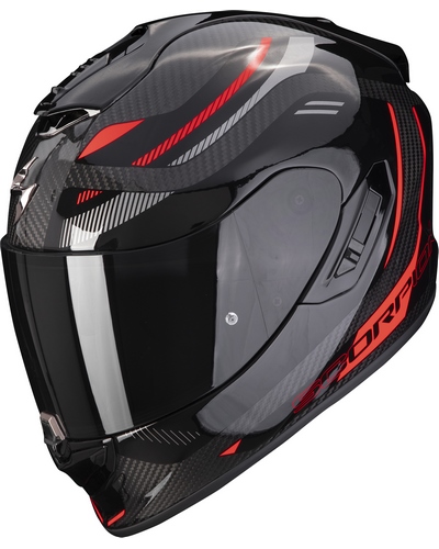 Casque Intégral Moto SCORPION EXO Exo-1400 Evo Carbon air Kydra noir-rouge