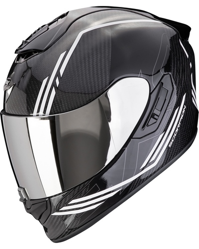 Casque Intégral Moto SCORPION EXO Exo-1400 Evo² Carbon air Reika noir-blanc