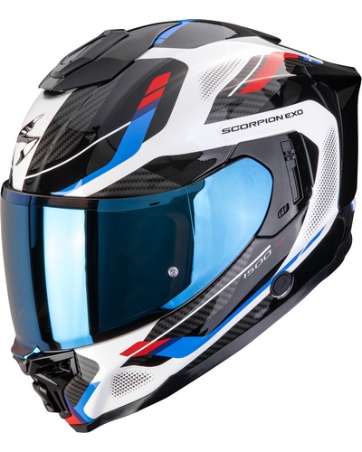 Casque Integral Moto SCORPION EXO Exo-1500 air Sleek blanc-bleu