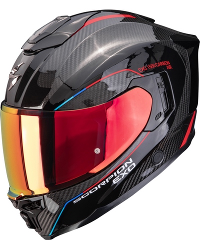 Casque Integral Moto SCORPION EXO Exo-1500 carbon air Mundi noir-rouge