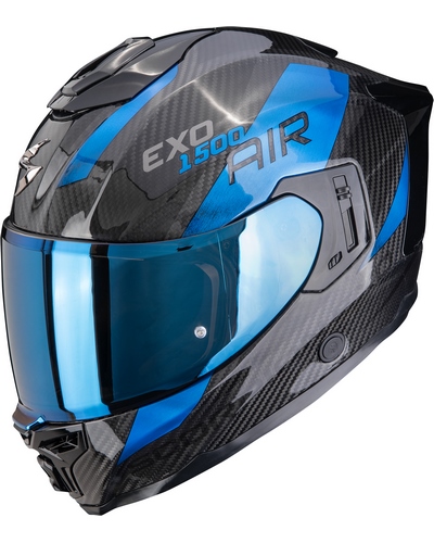 Casque Integral Moto SCORPION EXO Exo-1500 carbon air Platted noir-bleu