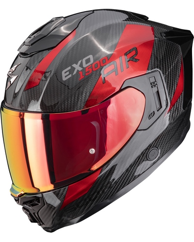 Casque Integral Moto SCORPION EXO Exo-1500 carbon air Platted noir-rouge