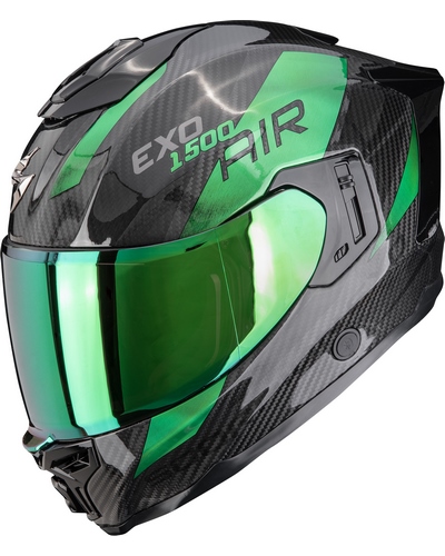Casque Integral Moto SCORPION EXO Exo-1500 carbon air Platted noir-vert