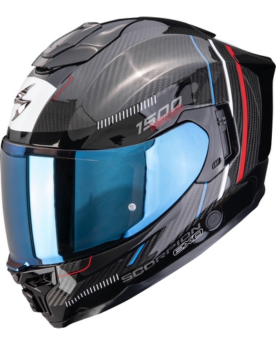 Casque Integral Moto SCORPION EXO Exo-1500 carbon air Zity noir-bleu