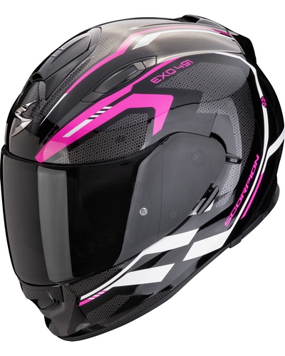 Casque Intégral Moto SCORPION EXO EXO-491 Kripta noir-rose