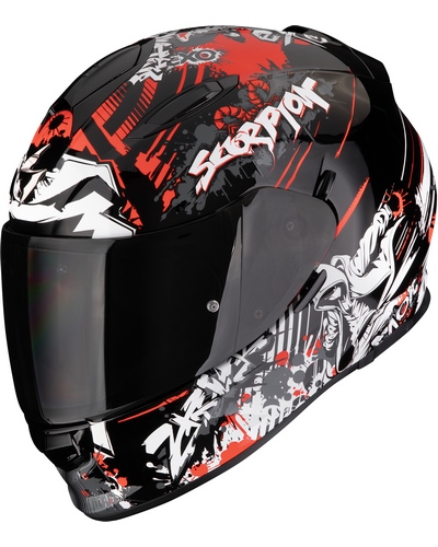 Casque Integral Moto SCORPION EXO EXO-491 Spector noir-rouge