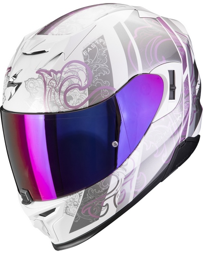 Casque Intégral Moto SCORPION EXO Exo-520 Evo air Fasta lady blanc-rose