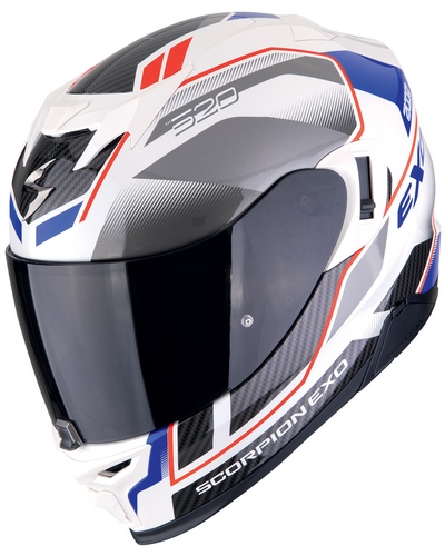 Casque Intégral Moto SCORPION EXO Exo-520 Evo air Lena blanc-bleu