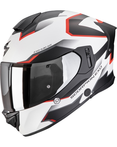 Casque Integral Moto SCORPION EXO Exo-530 air Clip blanc-rouge