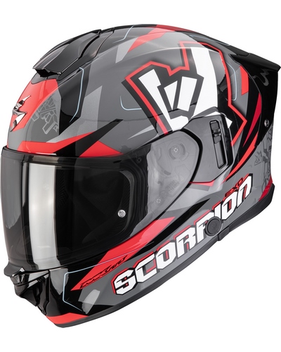 Casque Integral Moto SCORPION EXO Exo-530 air Rok gris-rouge