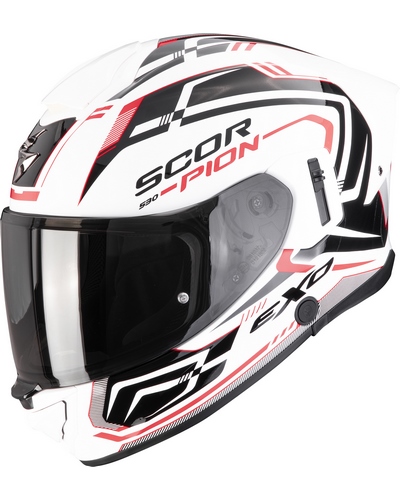 Casque Integral Moto SCORPION EXO Exo-530 air Slope blanc-rouge