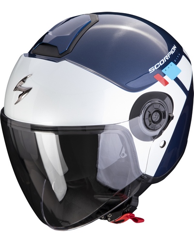 Casque Jet Moto SCORPION EXO Exo-City II Mall blanc-bleu