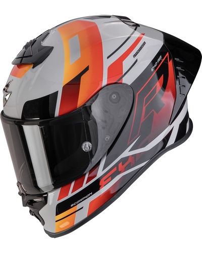 Casque Integral Moto SCORPION EXO Exo-R1 Evo² air Adrenaline gris-orange