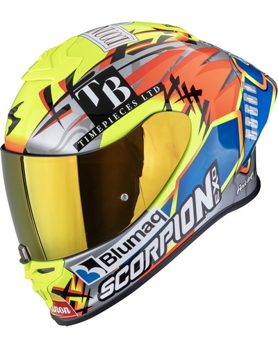 Casque Integral Moto SCORPION EXO Exo-R1 Evo² air Aron Misano gris-jaune