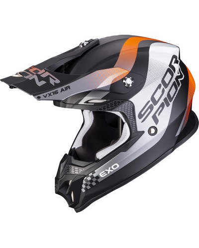 Casque Moto Cross SCORPION EXO VX-16 air Soul noir-orange