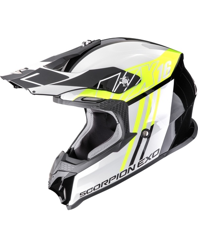 Casque Moto Cross SCORPION EXO VX-16 Evo air Lignes noir-jaune Casque Moto Cross SCORPION EXO VX-16 Evo air Lignes noir-jaune