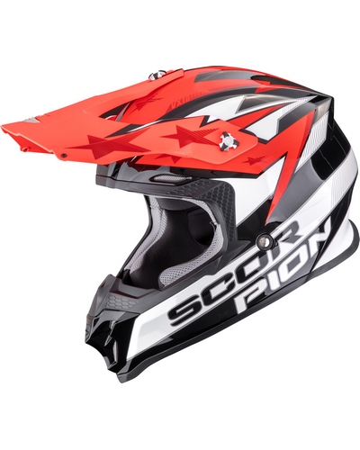 Casque Moto Cross SCORPION EXO VX-16 Evo air Patriot noir-rouge Casque Moto Cross SCORPION EXO VX-16 Evo air Patriot noir-rouge