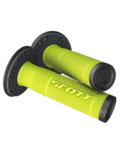 Poignée Scooter Cross / Tout Terrain SCOTT Grip SX II + Donut noir-jaune fluo