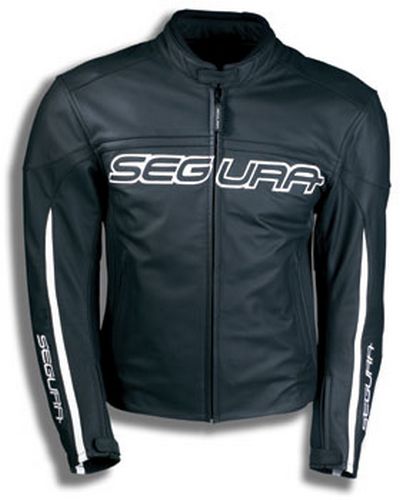 Blouson Cuir Moto SEGURA cuir CONRAD N/BLANC