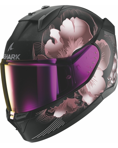 Casque Intégral Moto SHARK D-Skwal 3 Mayfer lady mat noir-rose