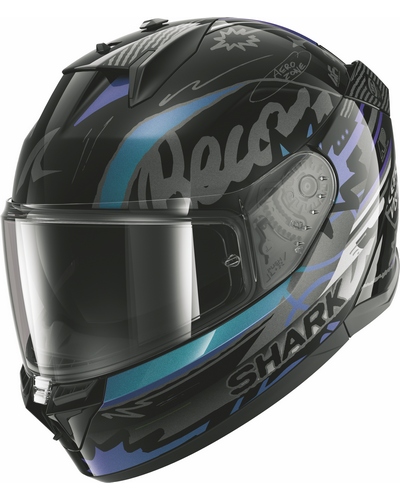 Casque Integral Moto SHARK D-Skwal 3 Streetrush noir-vert Casque Integral Moto SHARK D-Skwal 3 Streetrush noir-vert