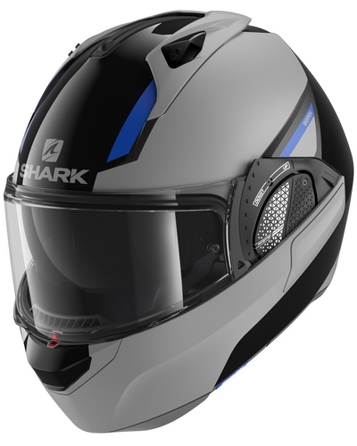 Casque Modulable Moto SHARK Evo-GT Sean mat gris-bleu