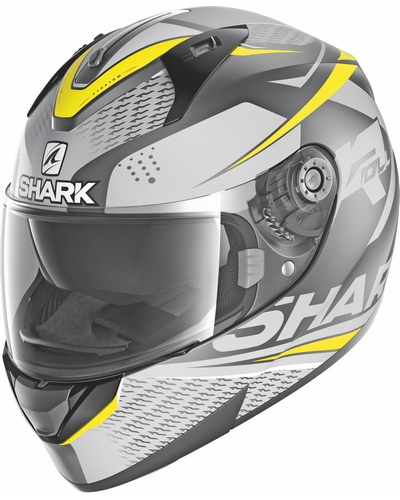 Casque Intégral Moto SHARK Ridill Stratom gris-jaune