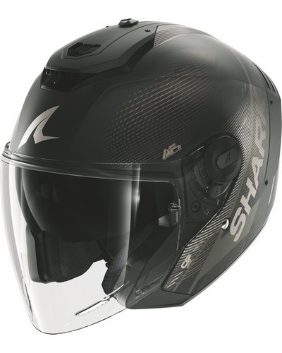 Casque Jet Moto SHARK RS Jet Carbon Speed-Tech mat noir-gris