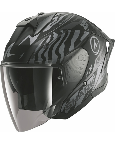 Casque Jet Moto SHARK Skwal Cup Speed-Fancy mat noir-gris