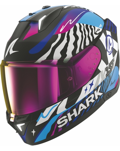 Casque Integral Moto SHARK Skwal i3 LED Speed-Fancy noir-bleu
