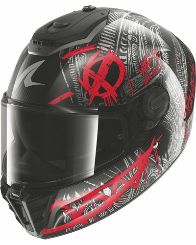 Casque Integral Moto SHARK Spartan RS carbon Shiever gris-rouge Casque Integral Moto SHARK Spartan RS carbon Shiever gris-rouge
