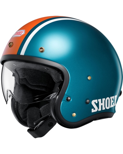 Casque Jet Moto SHOEI J.O2 Aventure bleu-orange
