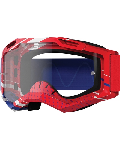 Masque Moto Cross SHOT Assault 2.0 Focus bleu-rouge