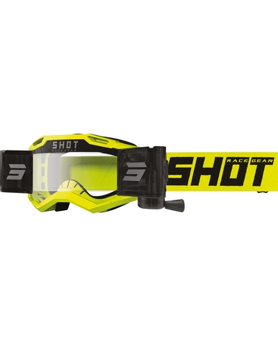 Masque Moto Cross SHOT Assault 2.0 Roll-off jaune