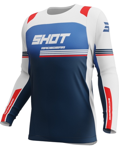Maillot Moto Cross SHOT Contact Linear bleu-rouge
