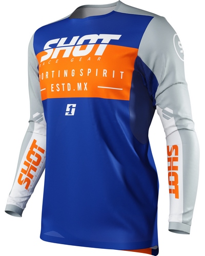 Maillot Moto Cross SHOT Contact Spirit bleu-orange