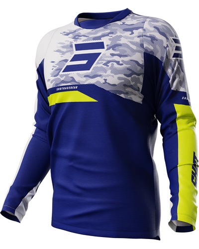 Maillot Moto Cross SHOT Devo Matrix bleu