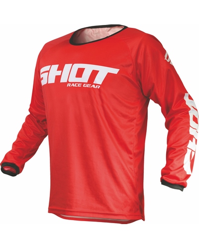 Maillot Moto Cross SHOT Devo Raw rouge