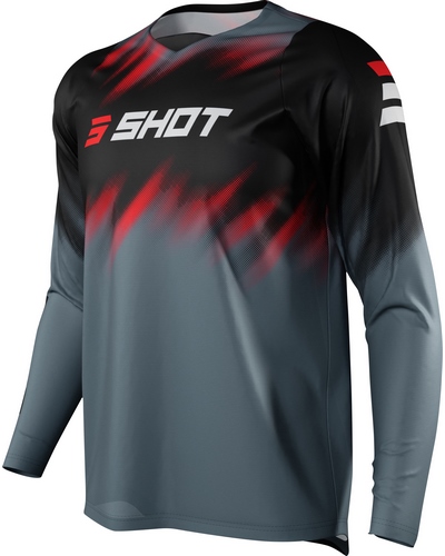 Maillot Moto Cross SHOT Devo Versus noir-rouge