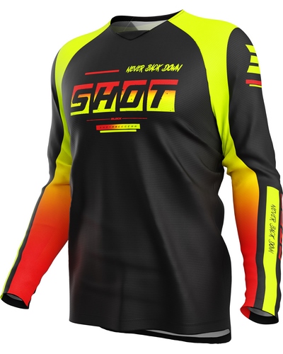 Maillot Moto Cross SHOT Draw Block kid jaune