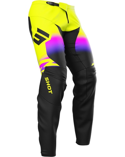 Pantalon Moto Cross SHOT Draw kid X-Trem rose-jaune fluo