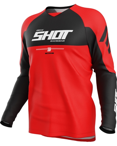 Maillot Moto Cross SHOT Draw Private rouge
