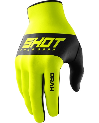 Gants Moto Cross SHOT Draw Sky jaune fluo