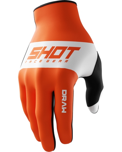 Gants Moto Cross SHOT Draw Sky orange