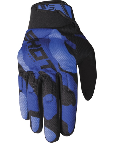 Gants Moto Cross SHOT Drift Camo CE bleu