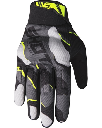 Gants Moto Cross SHOT Drift Camo CE jaune