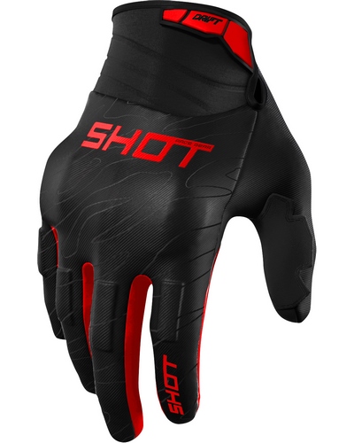 Gants Moto Cross SHOT Drift Onyx CE rouge