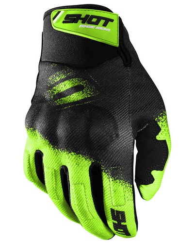 Gants Moto Cross SHOT Drift Smoke CE noir-vert