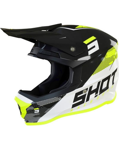 Casque Moto Cross SHOT Furious Camo noir jaune