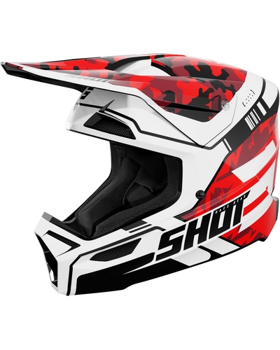 Casque Moto Cross SHOT Furious Flash rouge